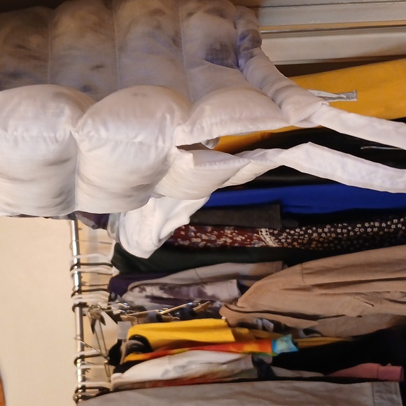 Insulated,Nike Stussy, Women's Blue and White Puffer Pull Over Jacket Sz.L - Picture 12 of 15